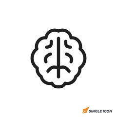 Poster - brain icon vector illustration. brain symbol isolated on white background