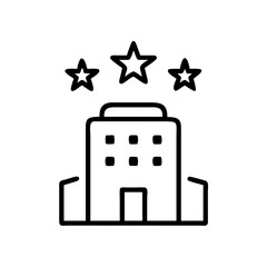 Poster - Three star hotel icon, for website design