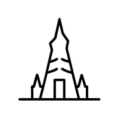 Poster - Simple line art building icon, for website design
