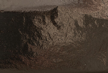 Poster - Shiny metallic foil texture with a pearlescent finish. Decorative alloy leaf design with a sleek,