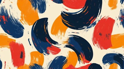 Poster - Creating a seamless bold abstract brush pattern for modern graphic design projects in vibrant color palettes