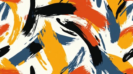 Poster - Bold brush strokes create vibrant seamless pattern for modern designs in abstract art environment