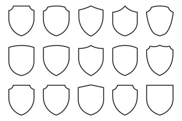 Poster - Fifteen Variations of Blank Shield Outlines for Design Projects
