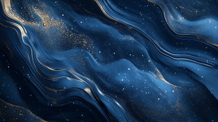 Poster - Create stunning visuals with a sleek and opulent blue abstract background for creative projects digital art and graphic design