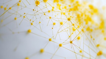 Poster - Dynamic yellow digital patterns on a sleek white backdrop for modern visual design
