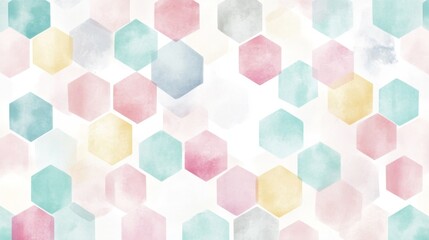 Poster - Soft pastel-colored hexagonal pattern design abstract art digital background vibrant aesthetic creative space modern concept