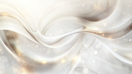 Poster - Dynamic abstract swirls aesthetic digital composition on soft white for creative inspiration