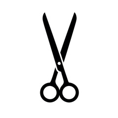 Poster - Simple Black Scissors Icon Isolated on White Background for Graphic Design
