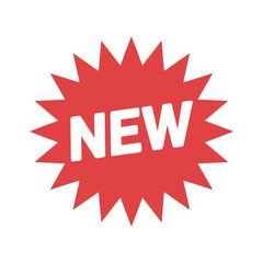 Poster - Red Starburst New Product Announcement Label for Marketing and Advertising