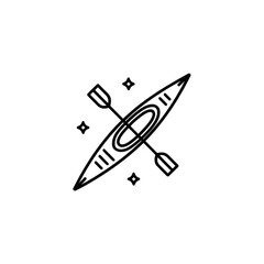 Fototapete - a kayak icon on a white background, in a simple, minimalist, modern vector line art style, png, transparent