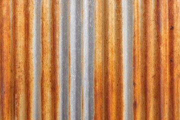 Poster - Rusty corrugated metal texture showing signs of age and weathering