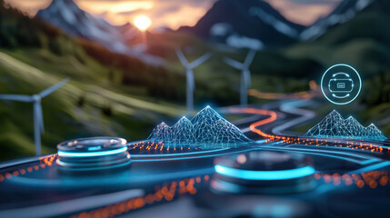 Poster - innovative transportation solution integrating renewable energy mountainous terrain digital landscap