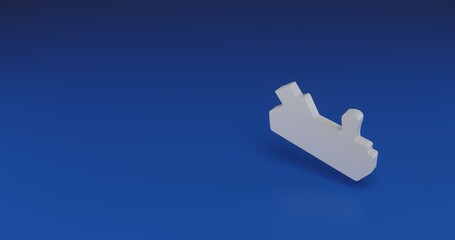 Poster - Isolated realistic white carpentry planer symbol with shadow. Located on the right side of the scene. 3d illustration on transparent background