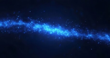 Leinwandbilder - 抽象的な青色の宇宙星雲輝く背景の装飾的なデザインとエレガントなグラフィック未来的なスタイルの壁紙