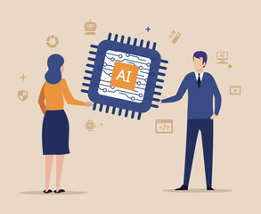 Wall Mural - AI Artificial Intelligence,