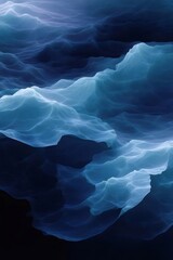 Poster - 暗い背景の抽象的な青いテクスチャパターンデジタルアートワーク