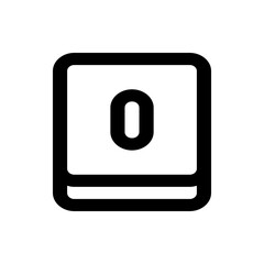 Poster - Illustration of a rounded square with a zero inside and a thick line at the bottom edge of the square
