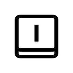 Poster - Illustration of a rounded rectangle with a vertical line inside and a horizontal line at the bottom edge