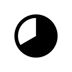 Poster - Illustration of a black circle with a white segment occupying approximately one quarter of its area