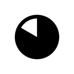 Poster - Black circle with a white wedge cut out of it in the upper left quadrant showing partial completion view