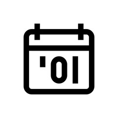 Poster - Illustration of a simplistic calendar icon displaying the date the first of the month in black and white