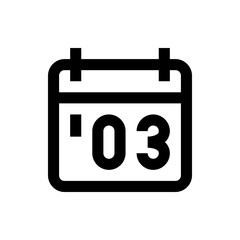 Poster - Black and white calendar icon showing the date as the third day of the month in a simple design