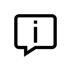 Poster - Information icon displayed within a speech bubble with rounded corners in a minimalist black outline