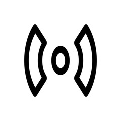 Poster - Illustration of a wifi symbol with a central circle and curved lines on either side in a simple black design