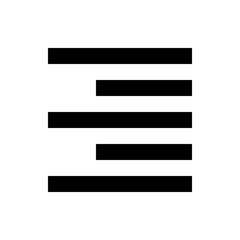 Poster - Illustration of horizontal lines arranged in a stacked formation with varying lengths on a white backdrop