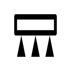 Poster - Illustration of a rectangular shape supported by three triangles in a symmetrical arrangement on white background