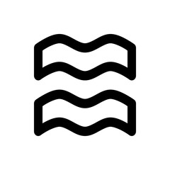 Poster - Two horizontally stacked wavy lines with rectangular enclosures in a simple black and white design style