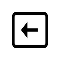 Poster - Illustration of a backspace key with a left pointing arrow inside a rounded rectangle on a white background