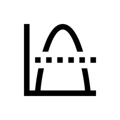 Poster - A simple graph illustration with a curved line and a dotted line on a coordinate system axis display