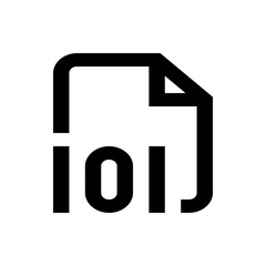 Poster - Black and white document icon with a folded corner and ioi text displayed on the document surface