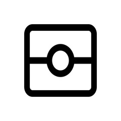 Poster - Illustration of a rounded rectangle with a circle in the middle connected by a horizontal line design