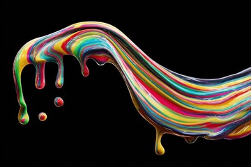 Poster - A vibrant, eye-catching shot featuring swirling multi-colored liquid, set against a stark black background, creating a dynamic and visually stunning abstract pattern.
