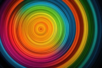 Poster - Abstract rainbow color wheel background with concentric circles, creating a vibrant and dynamic design perfect for modern and artistic concepts and presentations.