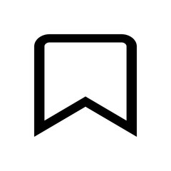 Poster - Illustration of a simple black bookmark icon with rounded corners and a distinctive bottom edge design element