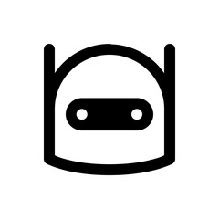 Poster - Illustration of a simple robot head with rounded features and a minimalist design in black and white color