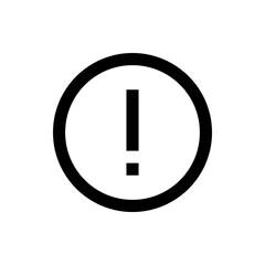 Poster - an illustration of a black exclamation point inside a black circle on a white background symbolising