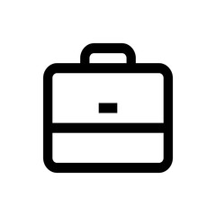 Poster - A minimalist black and white line drawing of a briefcase with a handle and a latch in the center front