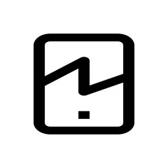 Poster - Black outlined rectangle containing a jagged line and a small square centered on the bottom side