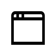 Poster - Illustration of a simple browser window with rounded corners and minimal ui elements in black outline style