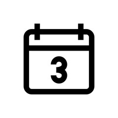 Poster - Illustration of a simple calendar icon with the number three displayed in the center of the calendar page