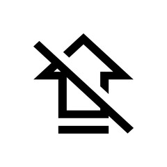 Poster - Black arrow pointing upwards with a line crossing it indicating restriction and prohibition symbol design
