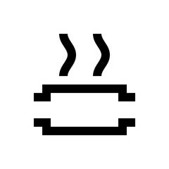 Poster - Illustration of a black heated seat icon with steam rising in a simple and minimalist design style image