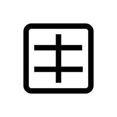 Poster - A black and white illustration of a square shape containing a plus sign with an extra horizontal line