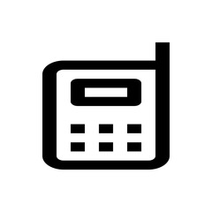 Poster - Illustration of a retro style mobile phone with antenna and square buttons on a white background design is simple