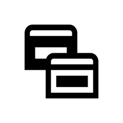 Poster - Two overlapping rectangular shapes with rounded corners in a simple black and white graphic design style