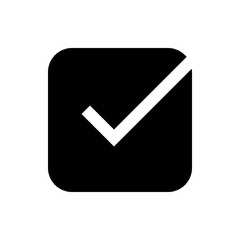 Poster - Black square with rounded corners containing a white check mark indicating completion or selection 100